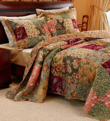 Plow & Hearth Quilts & Bedspreads | Indoor Living Cotton Paisley Patchwork Block Reversible Bedspread And Shams