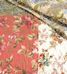 Plow & Hearth Quilts & Bedspreads | Indoor Living Cotton Wildflower Patchwork Block Quilt Bonus Set