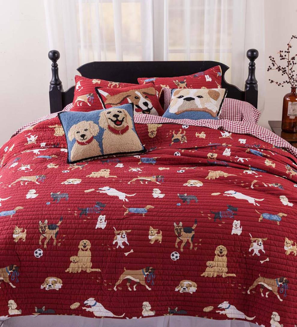 Plow & Hearth Quilts & Bedspreads | Indoor Living Dog Park Cotton Quilt Sets