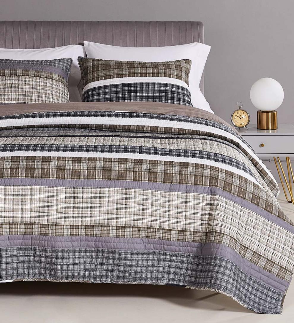 Plow & Hearth Quilts & Bedspreads | Indoor Living Gold Rush Gray Quilt Set