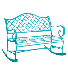 Plow & Hearth Rockers & Gliders | Outdoor Living Powder-Coated Indoor/Outdoorturquoise Metal Rocker - Turquoise