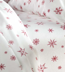 Plow & Hearth Sheets | Indoor Living Crystal Snowflake Cotton Flannel Sheet Set