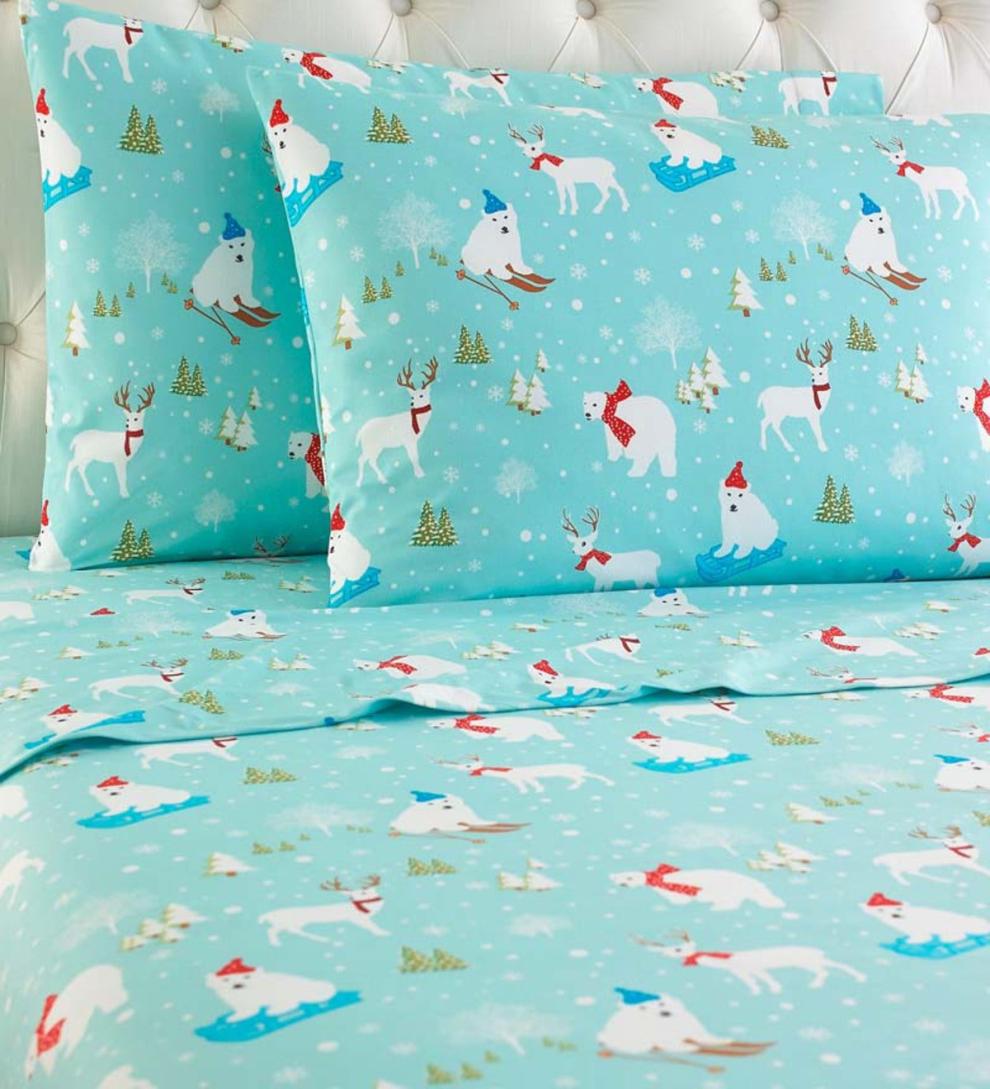Plow & Hearth Sheets | Indoor Living Fun In The Snow Microflannel® Sheet Sets