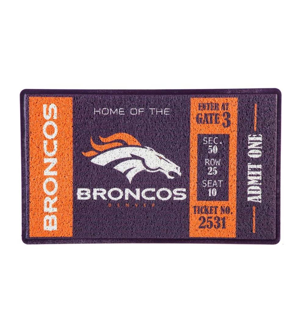Plow & Hearth Small Accent Rugs | Indoor Living Denver Broncos Durable Turf Mat