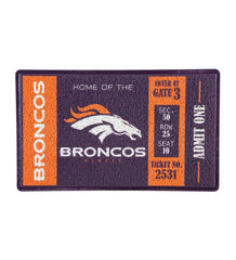 Plow & Hearth Small Accent Rugs | Indoor Living Denver Broncos Durable Turf Mat