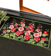 Plow & Hearth Small Accent Rugs | Indoor Living Indoor/Outdoor Hollyhock Hooked Accent Rug