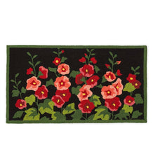 Plow & Hearth Small Accent Rugs | Indoor Living Indoor/Outdoor Hollyhock Hooked Accent Rug