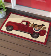 Plow & Hearth Small Accent Rugs | Indoor Living Indoor/Outdoor Patriotic Pooch Hooked Polypropylene Accent Rug