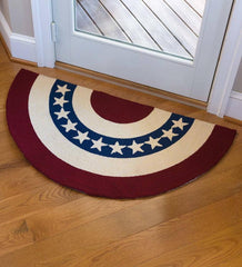 Plow & Hearth Small Accent Rugs | Indoor Living Indoor/Outdoor Star Spangled Americana Hooked Polypropylene Accent Rug