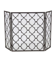 Plow & Hearth Spark Guards | Fireplace & Hearth Tri-Fold Geometric Fireplace Screen And Spark Guard