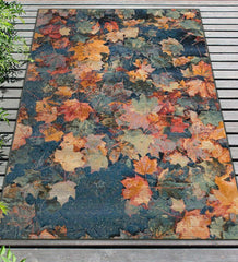 Plow & Hearth Synthetic Rugs | Indoor Living Autumn Leaves 100% Polypropylene Indoor/Outdoor Rug