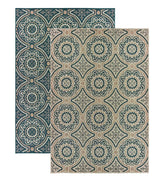 Plow & Hearth Synthetic Rugs | Indoor Living Cambridge Circles Indoor/Outdoor Rug