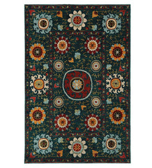 Plow & Hearth Synthetic Rugs | Indoor Living Covington Charcoal Floral Area Rugs