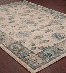 Plow & Hearth Synthetic Rugs | Indoor Living Covington Ivory And Blue Antiqued Floral Rug