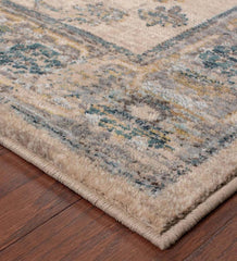 Plow & Hearth Synthetic Rugs | Indoor Living Covington Ivory And Blue Antiqued Floral Rug