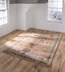 Plow & Hearth Synthetic Rugs | Indoor Living Grafton Folk Art Endurastran Rug