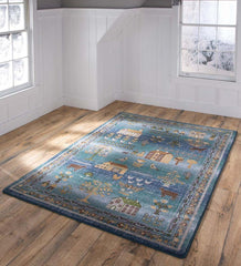 Plow & Hearth Synthetic Rugs | Indoor Living Grafton Folk Art Endurastran Rug