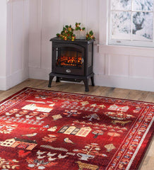 Plow & Hearth Synthetic Rugs | Indoor Living Grafton Folk Art Endurastran Rug