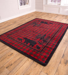 Plow & Hearth Synthetic Rugs | Indoor Living Huntington Bear Buffalo Check Endurastran Rug