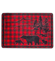 Plow & Hearth Synthetic Rugs | Indoor Living Huntington Bear Buffalo Check Endurastran Rug
