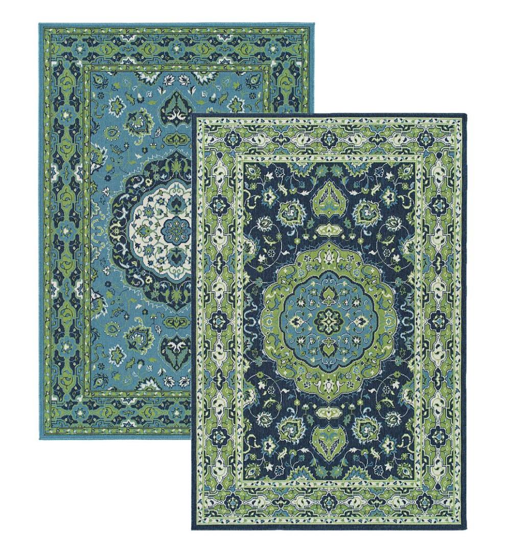 Plow & Hearth Synthetic Rugs | Indoor Living Indoor/Outdoor Brunswick Wreath Polypropylene Rug