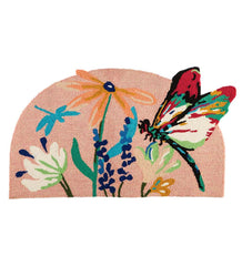 Plow & Hearth Synthetic Rugs | Indoor Living Indoor/Outdoor Dragonfly Garden Hooked Accent Rug