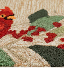 Plow & Hearth Synthetic Rugs | Indoor Living Indoor/Outdoor Synthetic Blend Birds Border Rug