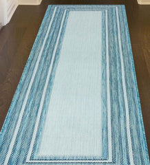 Plow & Hearth Synthetic Rugs | Indoor Living Indoor/Outdoor Textured Polypropylene Border Rug