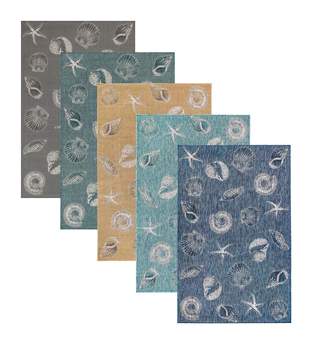 Plow & Hearth Synthetic Rugs | Indoor Living Indoor/Outdoor Textured Shells Polypropylene Rug