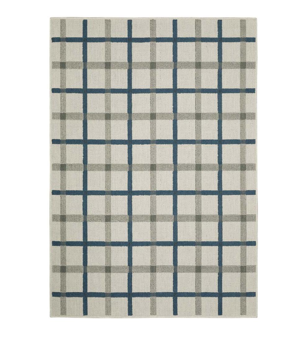 Plow & Hearth Synthetic Rugs | Indoor Living Indoor/Outdoor York Windowpane Polypropylene Rug