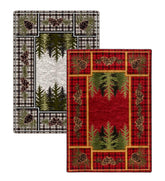 Plow & Hearth Synthetic Rugs | Indoor Living Pine Cone Valley Plaid Endurastran Area Rug