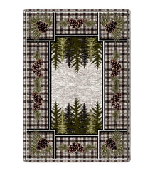 Plow & Hearth Synthetic Rugs | Indoor Living Pine Cone Valley Plaid Endurastran Area Rug