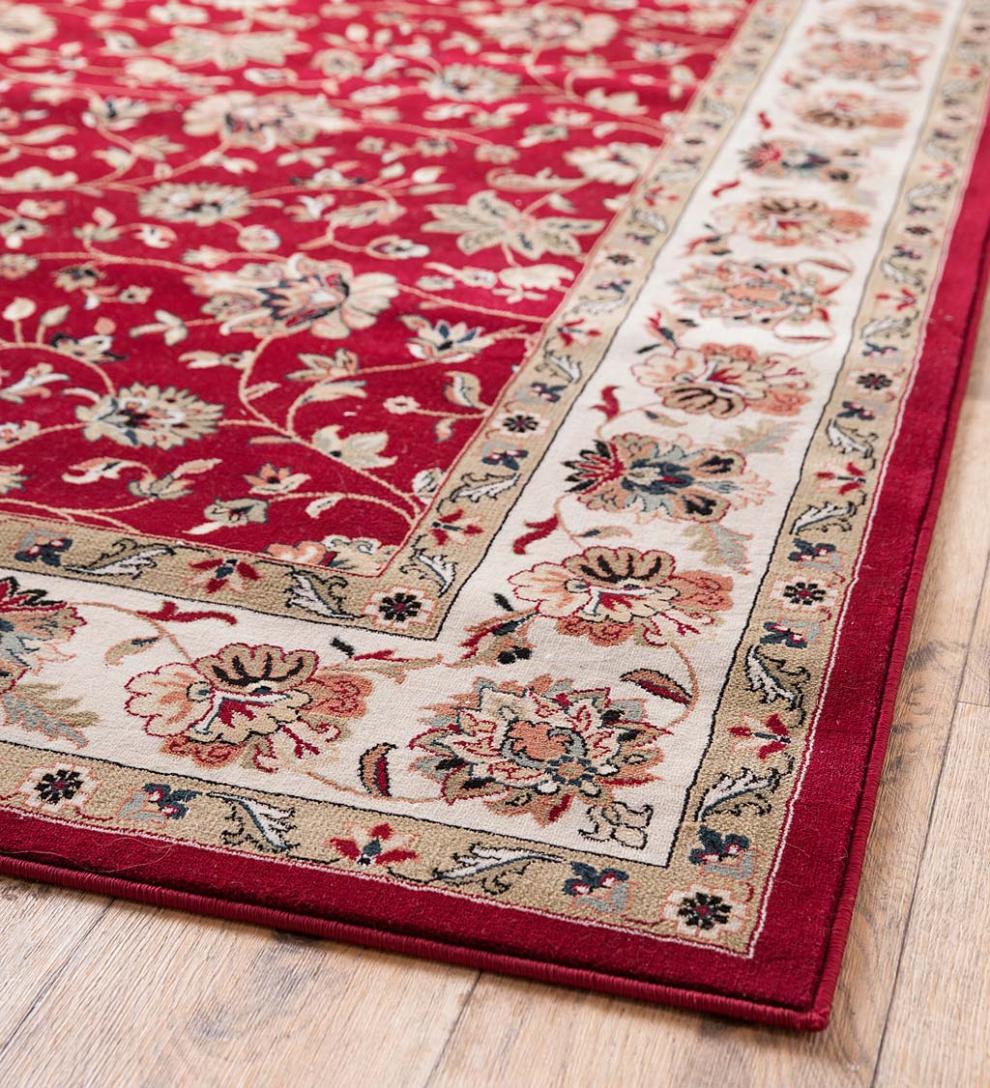 Plow & Hearth Synthetic Rugs | Indoor Living Sheridan Border Polypropylene Rug