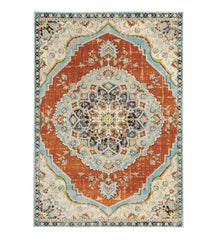 Plow & Hearth Synthetic Rugs | Indoor Living Silver City Medallion Polypropylene Rug