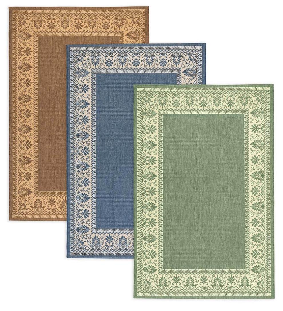 Plow & Hearth Synthetic Rugs | Indoor Living Veranda Border Indoor/Outdoor Rug