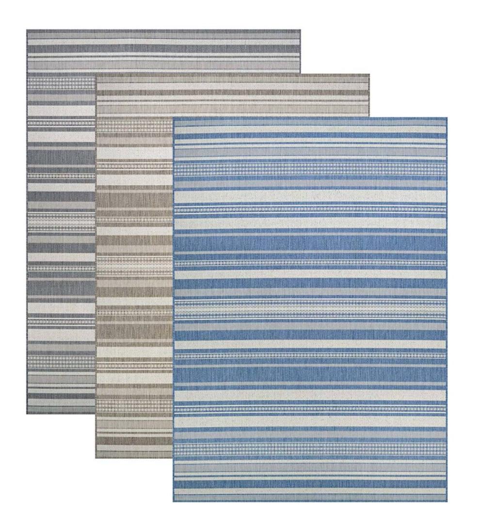 Plow & Hearth Synthetic Rugs | Indoor Living Veranda Striped Indoor/Outdoor Polypropylene Rug