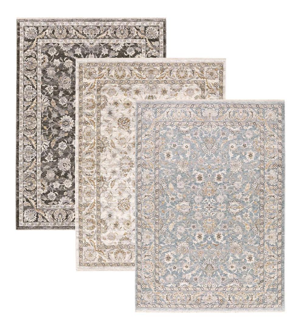 Plow & Hearth Synthetic Rugs | Indoor Living Wakefield Border Polyester Rug