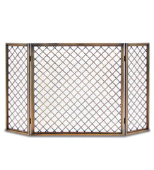Plow & Hearth Tri-Panel Fireplace Screens | Fireplace & Hearth Hartwick Tri-Panel Folding Fireplace Screen - Nickel
