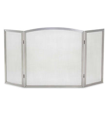 Plow & Hearth Tri-Panel Fireplace Screens | Fireplace & Hearth Stainless Steel Newport Tri-Folding Fireplace Screen - Stainless Steel