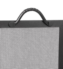 Plow & Hearth Tri-Panel Fireplace Screens | Fireplace & Hearth Wrought Iron Twisted Rope Folding Fireplace Screen - Bronze