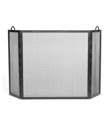 Plow & Hearth Tri-Panel Fireplace Screens | Fireplace & Hearth Wrought Iron Twisted Rope Folding Fireplace Screen - Bronze