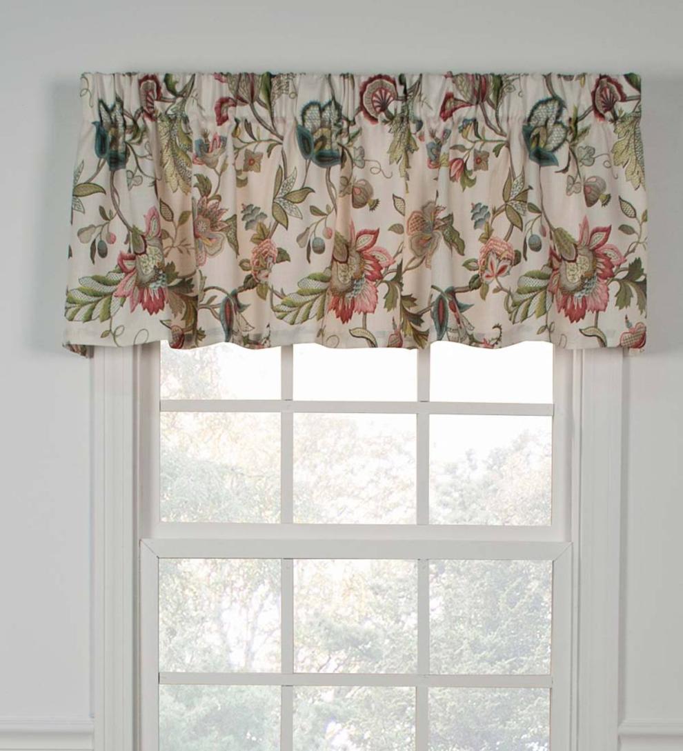 Plow & Hearth Valances | Indoor Living Brissac Jacobean Floral Print Window Valances