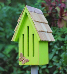 Plow & Hearth Wildlife Housing | Yard & Garden Butterfly Breeze Cypress Butterfly House - Blue