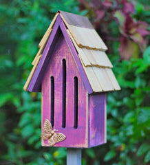 Plow & Hearth Wildlife Housing | Yard & Garden Butterfly Breeze Cypress Butterfly House - Blue