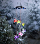 Plow & Hearth Wind Chimes & Mobiles | Outdoor Living Color Changing Solar Mobile With Flying Pigs