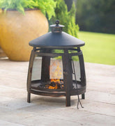 Plow & Hearth Wood Burning Fire Pits | Fireplace & Hearth Fully Enclosed Pagoda Fire Pit With Poker