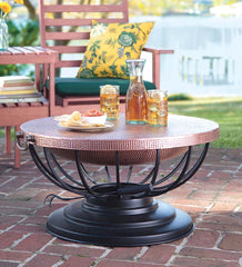 Plow & Hearth Wood Burning Fire Pits | Fireplace & Hearth Hammered Copper Fire Pit With Lid Converts To Table