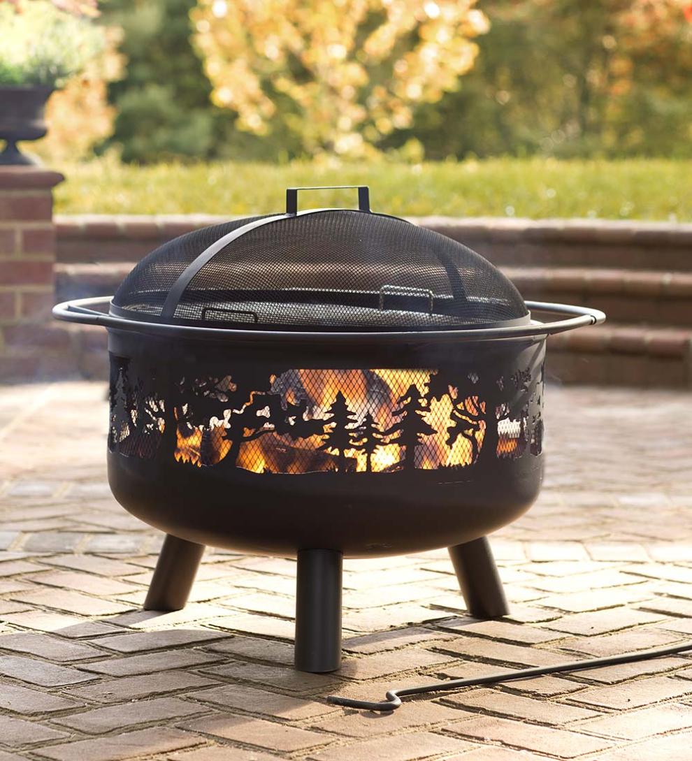 Plow & Hearth Wood Burning Fire Pits | Fireplace & Hearth Timberline Wood-Burning Fire Pit