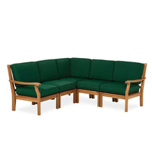 Plow & Hearth Wood Furniture | Outdoor Living Claremont Eucalyptus Outdoor Sectional Seating With Cushions