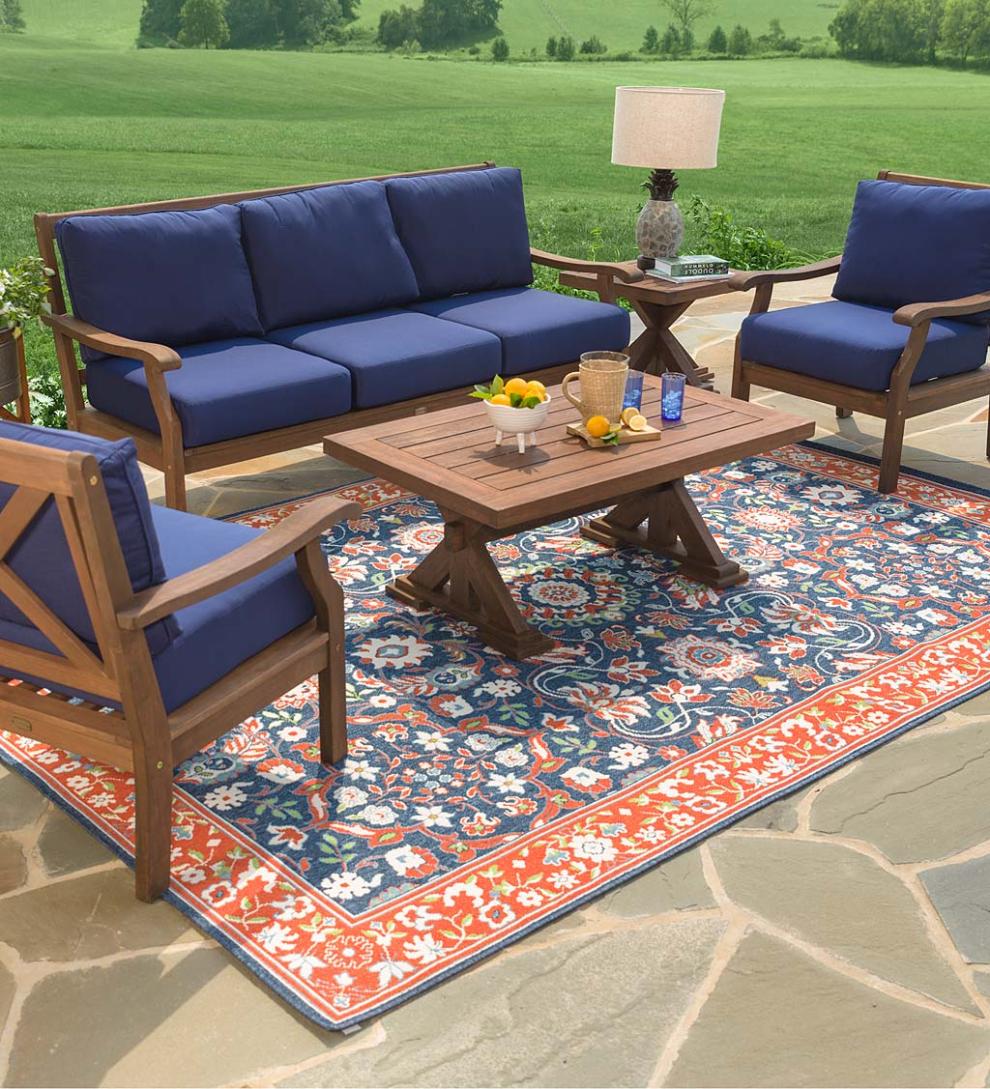 Plow & Hearth Wood Furniture | Outdoor Living Claremont Seating Collection, Eucalyptus Wood Outdoor Furniture